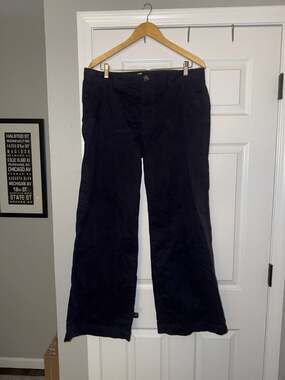 Free Assembly Women's High Rise Wide Leg Chino Pants Navy Size 14